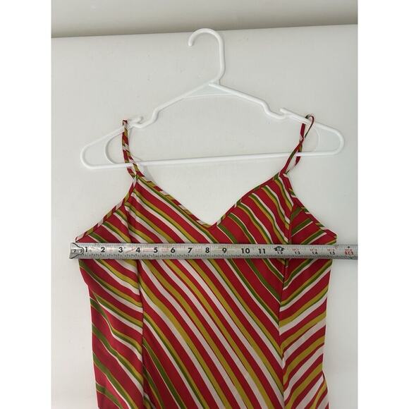 Diane Von Furstenberg Whiston Lipstick Slip-on Silk Dress 2 Striped Red Maxi - Picture 11 of 11